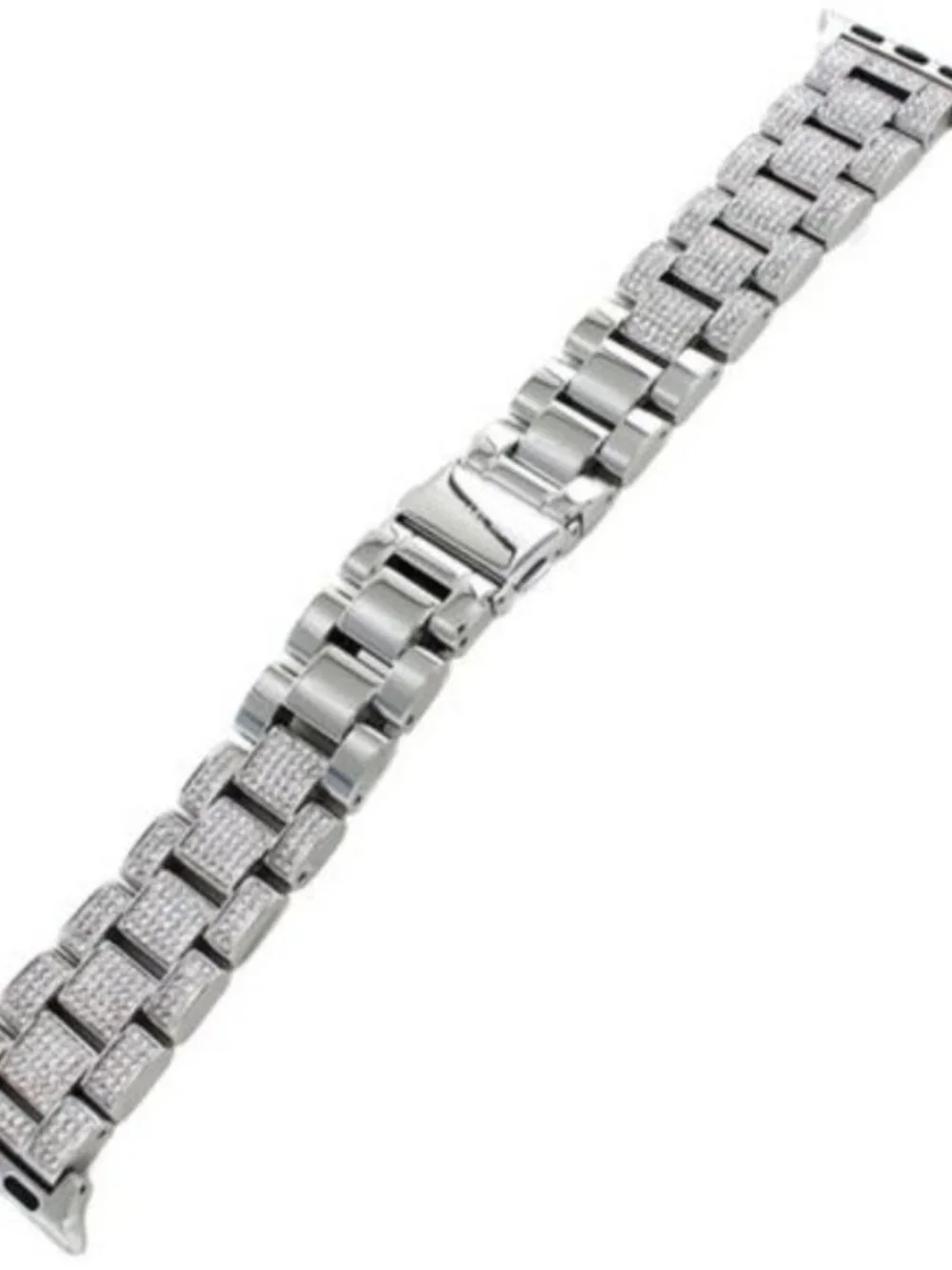 NEW Michael Kors Stainless Steel Pave Silver-Tone Strap Band 38-40mm Apple Watch